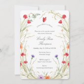 Invitation Bébé en fleurs - Fête de naissance de bébé fille p (Devant)