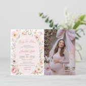 Invitation Bébé en fleurs Fleur bébé Shower Photo (Debout devant)