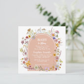Invitation Bébé en fleurs Fleur sauvage Dusty rose (Debout devant)