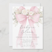 Invitation Bébé en fleurs floral rose bébé douche (Devant)