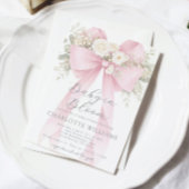 Invitation Bébé en fleurs floral rose bébé douche
