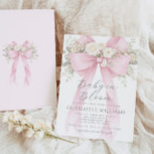 Invitation Bébé en fleurs floral rose bébé douche