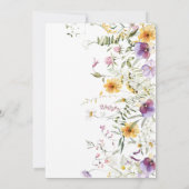 Invitation Bébé en fleurs Jaune & Fleurs sauvages violettes S (Dos)