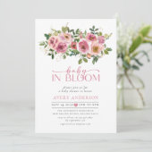 Invitation Bébé en fleurs Joli Baby shower floral (Debout devant)