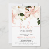 Invitation Bébé en fleurs lys floraux fille baby shower (Devant)
