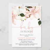 Invitation Bébé en fleurs lys floraux fille baby shower (Devant)