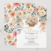 Invitation Bébé en fleurs Panier de Baby shower de fleurs (Devant / Derrière)