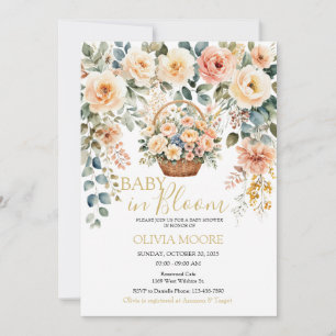 Invitation Bébé en fleurs Panier de Baby shower de fleurs