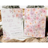 Invitation Bébé en fleurs Papillon Fête de naissance de bébé 