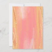 Invitation Bébé en fleurs papillon, pêches et fleurs roses (Dos)