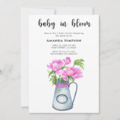 Invitation Bébé en fleurs Pot de fleurs Baby shower (Devant)