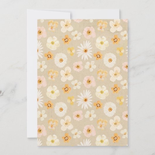 Invitation Bébé en fleurs pressées (Dos)