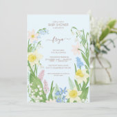 Invitation Bébé en fleurs Printemps Baby shower de Pâques (Debout devant)