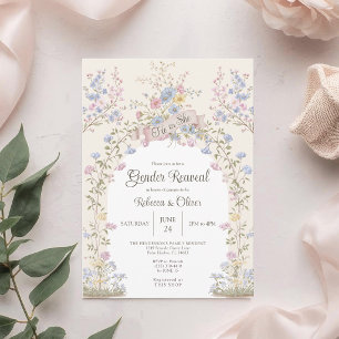 Invitation Bébé en fleurs Révélation du sexe de la pastèque s