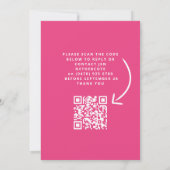 Invitation Bébé en fleurs rose bébé douche QR code RSVP (Dos)