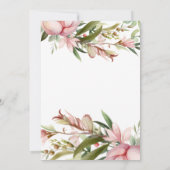 Invitation Bébé en fleurs rose floral (Dos)