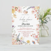 Invitation Bébé en fleurs sauvages florales (Debout devant)