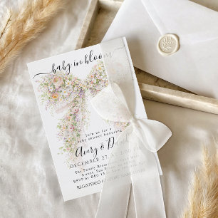 Invitation Bébé en fleurs sauvages printemps Ruban Baby Showe