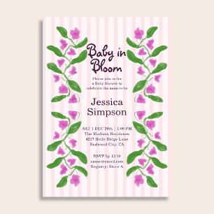 Invitation Bébé en fleurs Shower Mignon Art nouveau floral ro