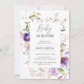 Invitation Bébé en fleurs Violettes sauvages Shower (Devant)