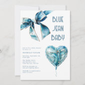 Invitation Bébé en Jean Bleu Baby Shower (Devant)