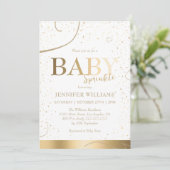 Invitation Bébé en or belle douche à eau (Debout devant)