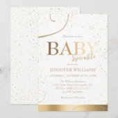 Invitation Bébé en or belle douche à eau (Devant / Derrière)