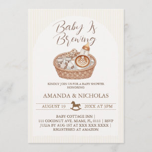 Invitation Bébé en route Baby Shower Rayé