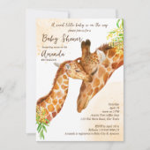 Invitation Bébé en route bébé girafe et maman shower bébé (Devant)