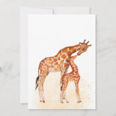 Invitation Bébé en route bébé girafe et maman shower bébé (Dos)