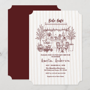 Invitation bébé en route Fête de bébé sur le thème du café à