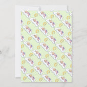 Invitation Bébé endormi douche vert pâle typographie (Dos)