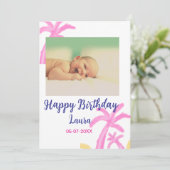 Invitation Bébé enfants 1er anniversaire ajouter le nom date  (Debout devant)