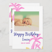 Invitation Bébé enfants 1er anniversaire ajouter le nom date  (Devant / Derrière)