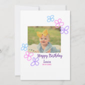 Invitation Bébé enfants 1er anniversaire ajouter le nom date (Dos)
