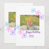 Invitation Bébé enfants 1er anniversaire ajouter le nom date (Devant / Derrière)