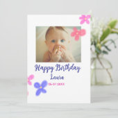 Invitation Bébé enfants 1er anniversaire ajouter le nom date  (Debout devant)