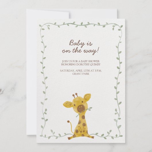 Invitation "Bébé est en route !" Avec des illustrations de gi (Devant)