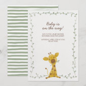 Invitation "Bébé est en route !" Avec des illustrations de gi (Devant / Derrière)