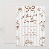 Invitation Bébé est en train de brasser la douche de café des (Devant / Derrière)