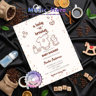 Invitation Bébé est en train de brasser un café Baby Shower C