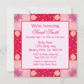 Invitation Bébé et baby shower scintillant de rose de fraise (Dos)