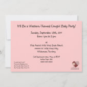 Invitation Bébé et coeur occidentaux de patchwork - partie de (Dos)