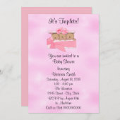 Invitation Bébé ethnique de triplets de baby shower (Devant / Derrière)