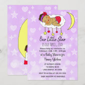 Invitation Bébé ethnique sur un nuage et Fête de bébé de Fill (Devant / Derrière)