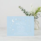 Invitation Bébé étoile bleue lune garçon baby shower invitati (Debout devant)