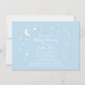 Invitation Bébé étoile bleue lune garçon baby shower invitati (Devant)