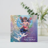 Invitation BÉBÉ FAIRY AVEC DES POIDS À SPARKLES Pearl Shimmer (Debout devant)