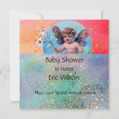 Invitation BÉBÉ FAIRY AVEC DES POIDS EN Champagne SPARKLES (Dos)