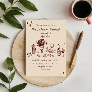 Invitation Bébé fantaisiste Baby Brunch Baby Shower Fille